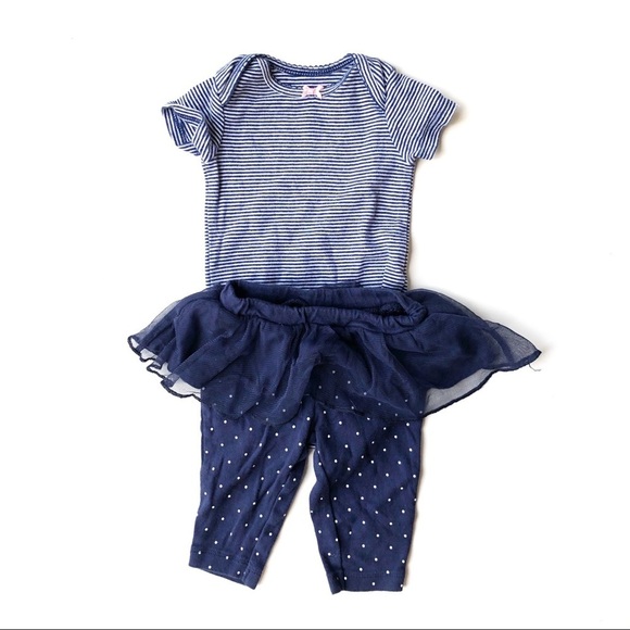 Carter’s Navy Tutu Leggings Bodysuit Outfit 3M - Picture 1 of 3